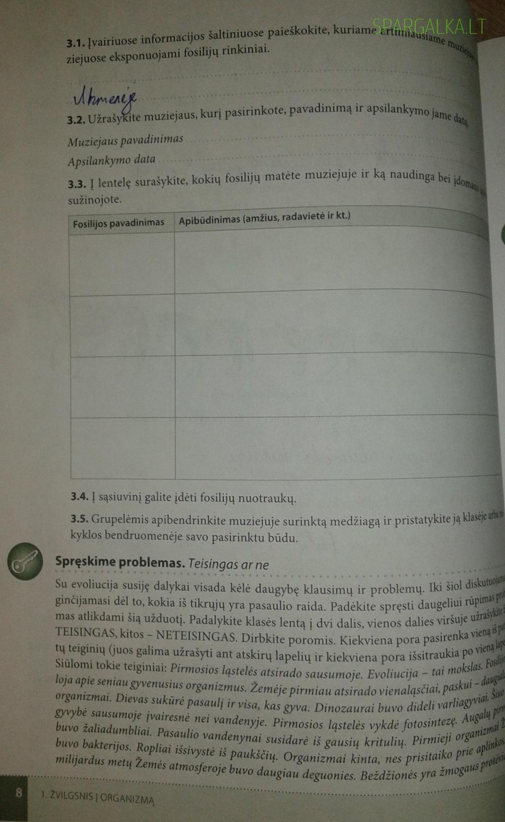 7 klasė, Biologijos užduotys 6 iki 40 psl.